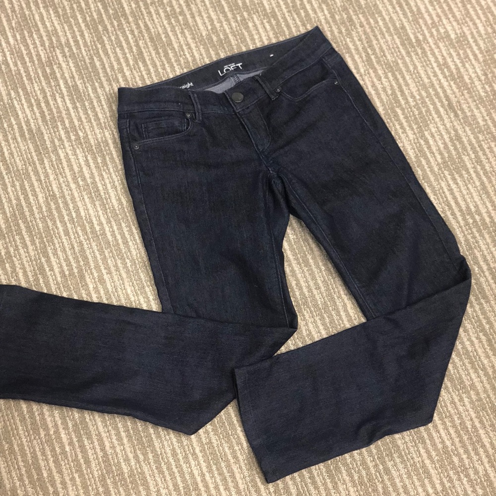 JEANS, Ann Taylor Loft - straight cut, 25 0 Petite - Picture 2 of 3